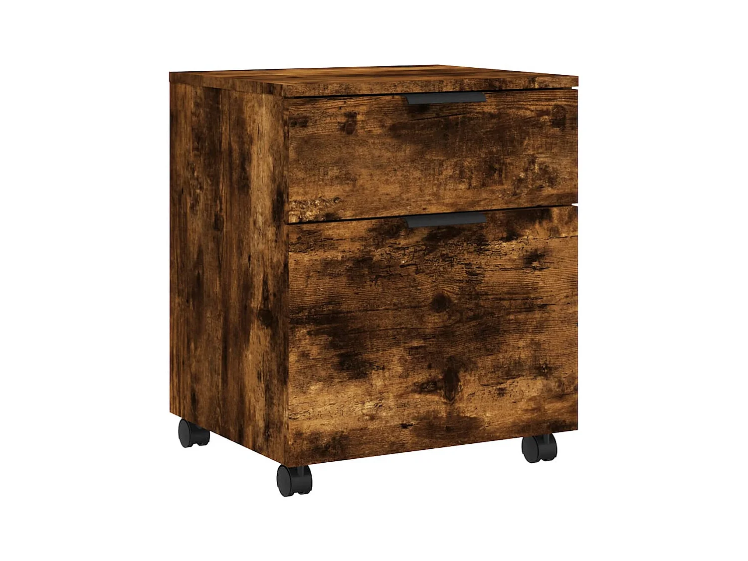 Dossierkast verrijdbaar 45x38x54 cm bewerkt hout gerookt eiken BE860446