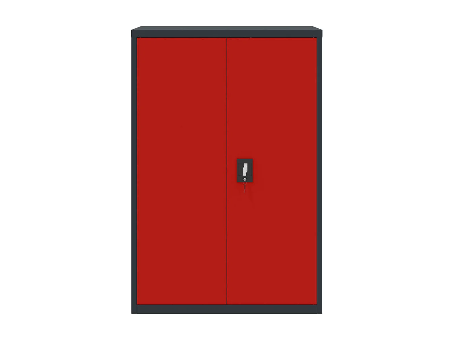 Armoire de bureau - Classeur anthracite et rouge 90x40x140 cm acier FR842286