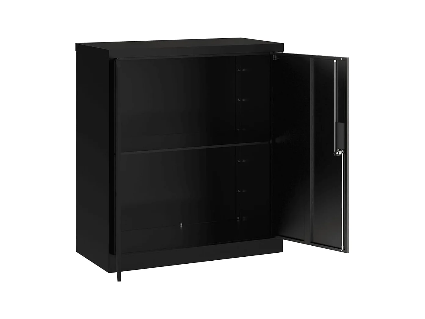 Armoire de bureau - Classeur noir 79x40x90 cm acier FR873603