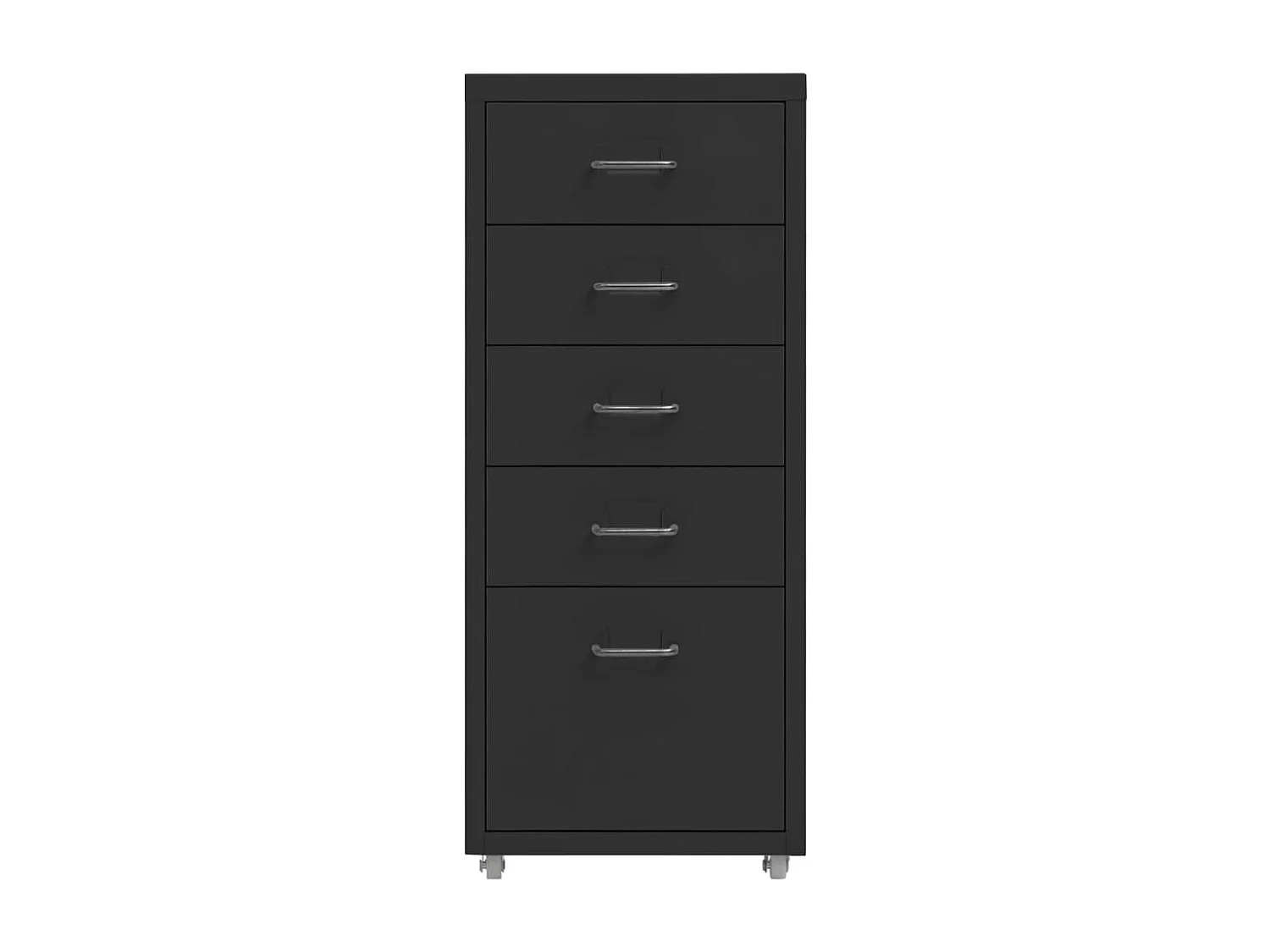 Armoire de bureau - Classeur mobile Noir 28x41x69 cm Métal FR884561