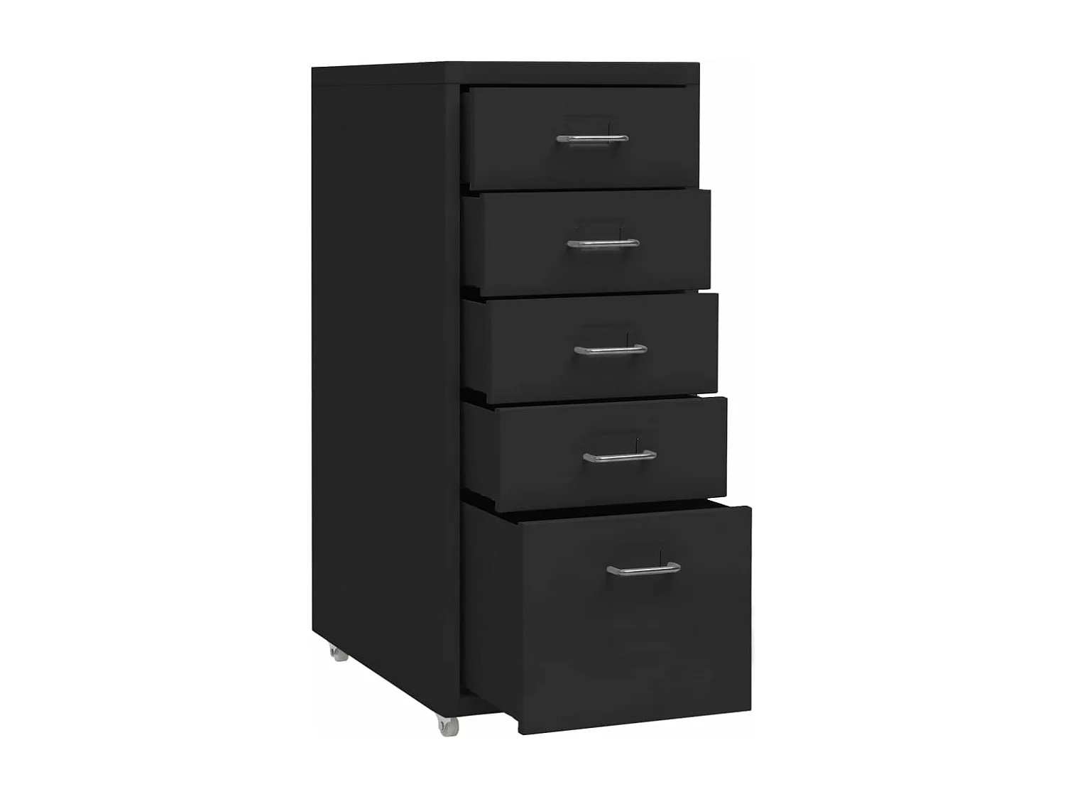 Armoire de bureau - Classeur mobile Noir 28x41x69 cm Métal FR884561