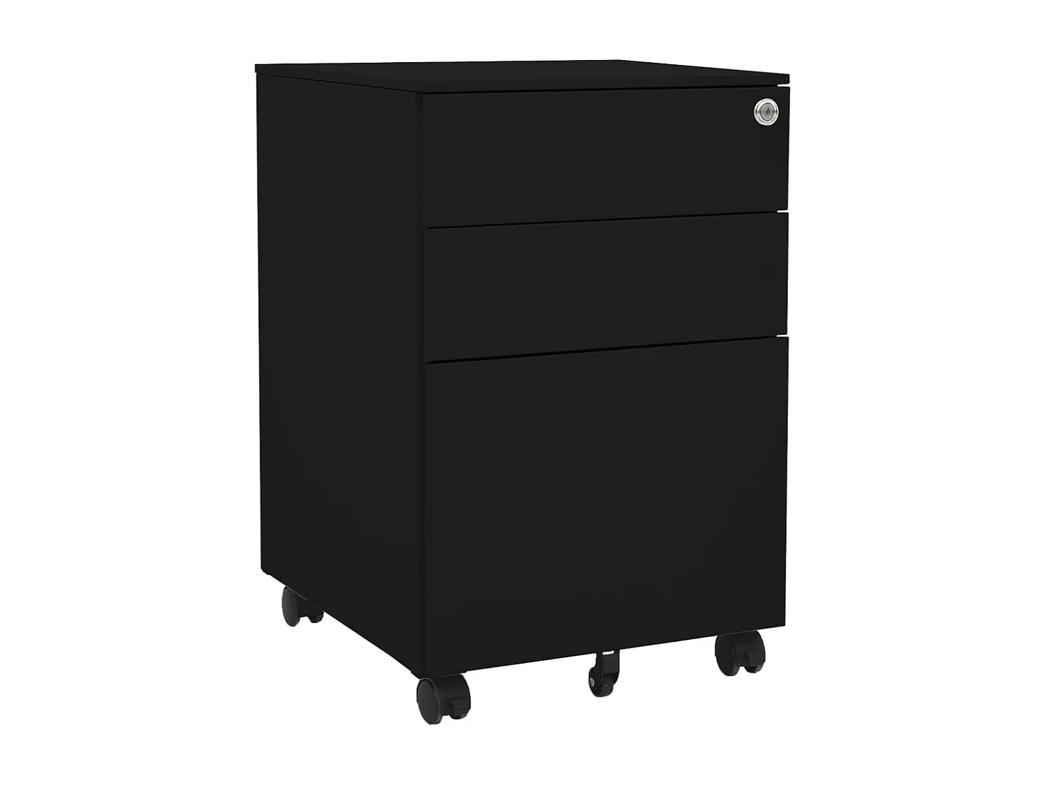 Armoire de bureau - Classeur mobile Noir 39x45x60 cm Acier FR311354