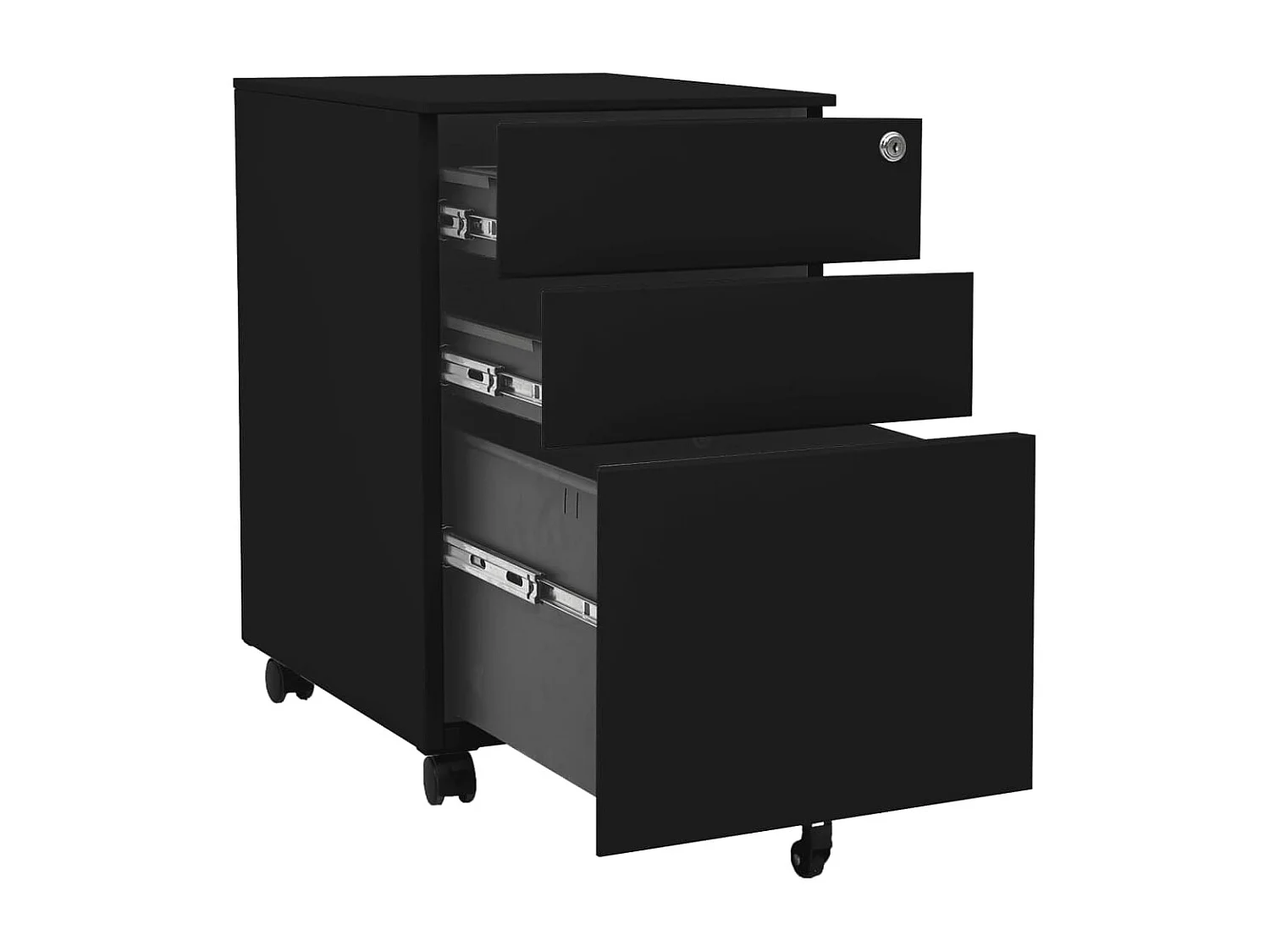 Armoire de bureau - Classeur mobile Noir 39x45x60 cm Acier FR311354