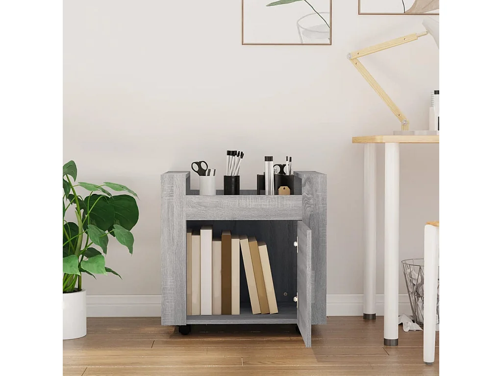 Carrito de escritorio contrachapada gris Sonoma 60x45x60 cm ES861142