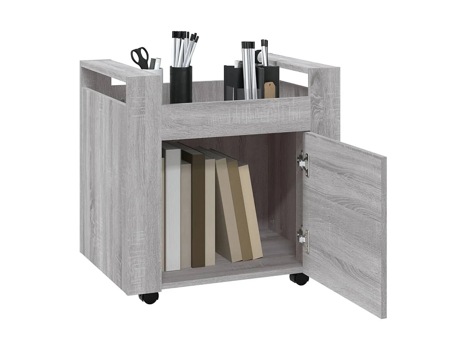 Carrito de escritorio contrachapada gris Sonoma 60x45x60 cm ES861142