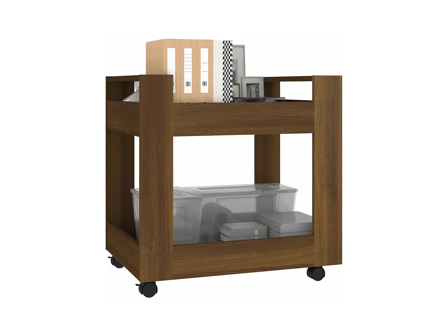 Trólei secretária 60x45x60 cm deriv. madeira carvalho castanho PT649858