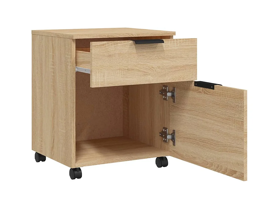 Armoire de bureau - Classeur mobile avec roues Chêne sonoma 45x38x54 cm FR908010
