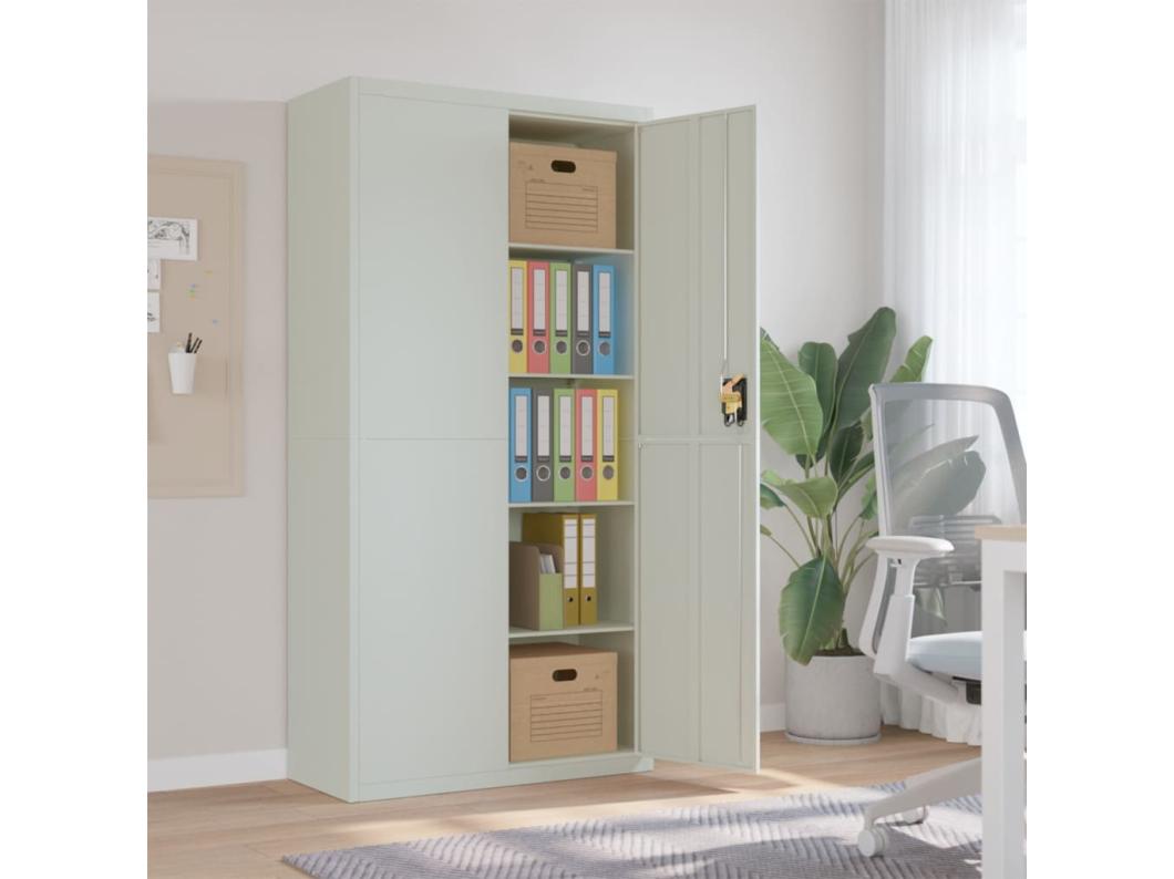 Armoire de bureau - Classeur gris clair 90x40x180 cm acier FR836734