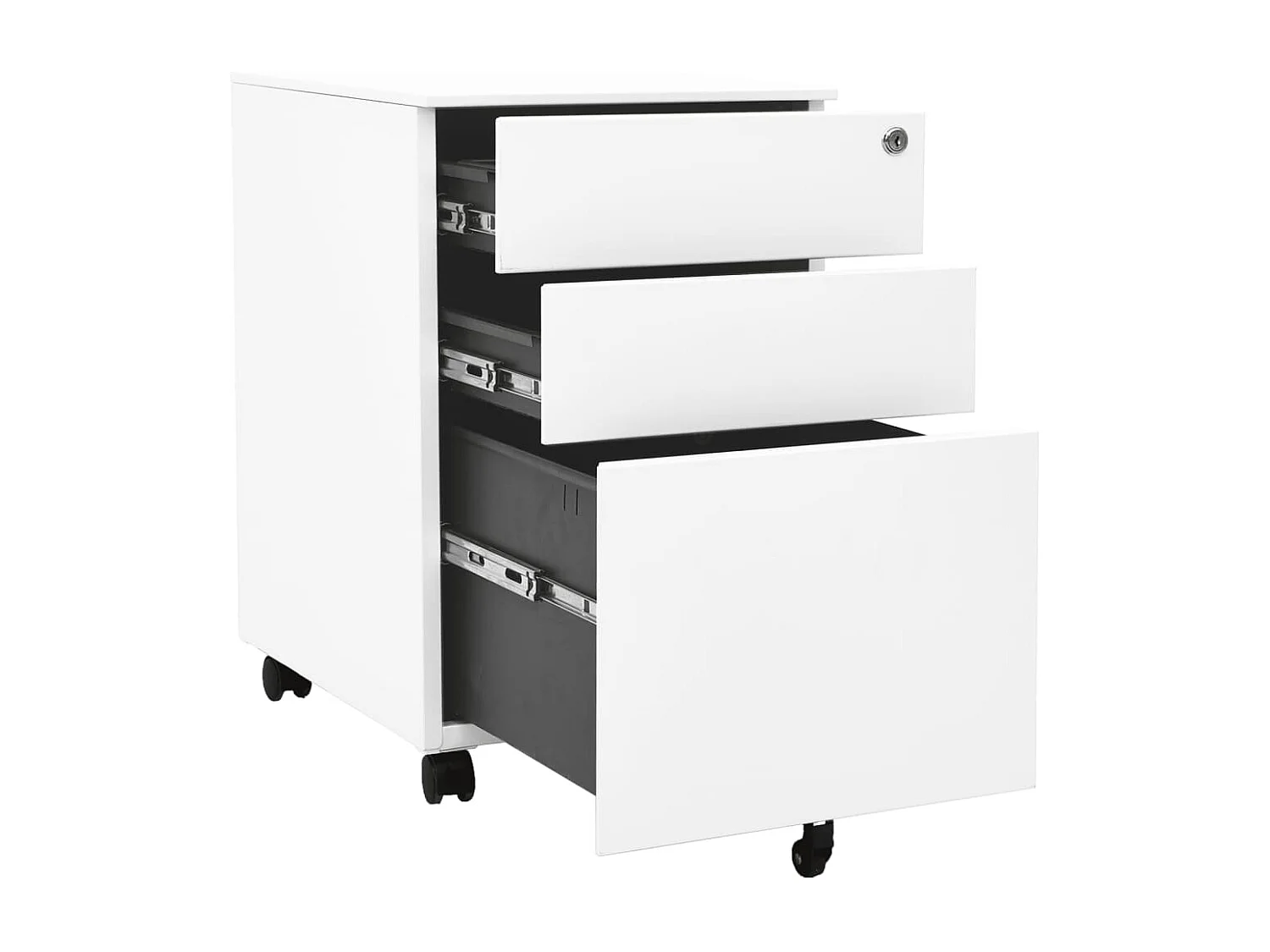 Armoire de bureau - Classeur mobile Blanc 39x45x60 cm Acier FR229190