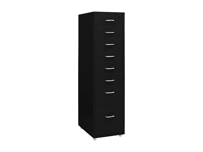 Armoire de bureau - Classeur mobile Noir 28x41x109 cm Métal FR966216