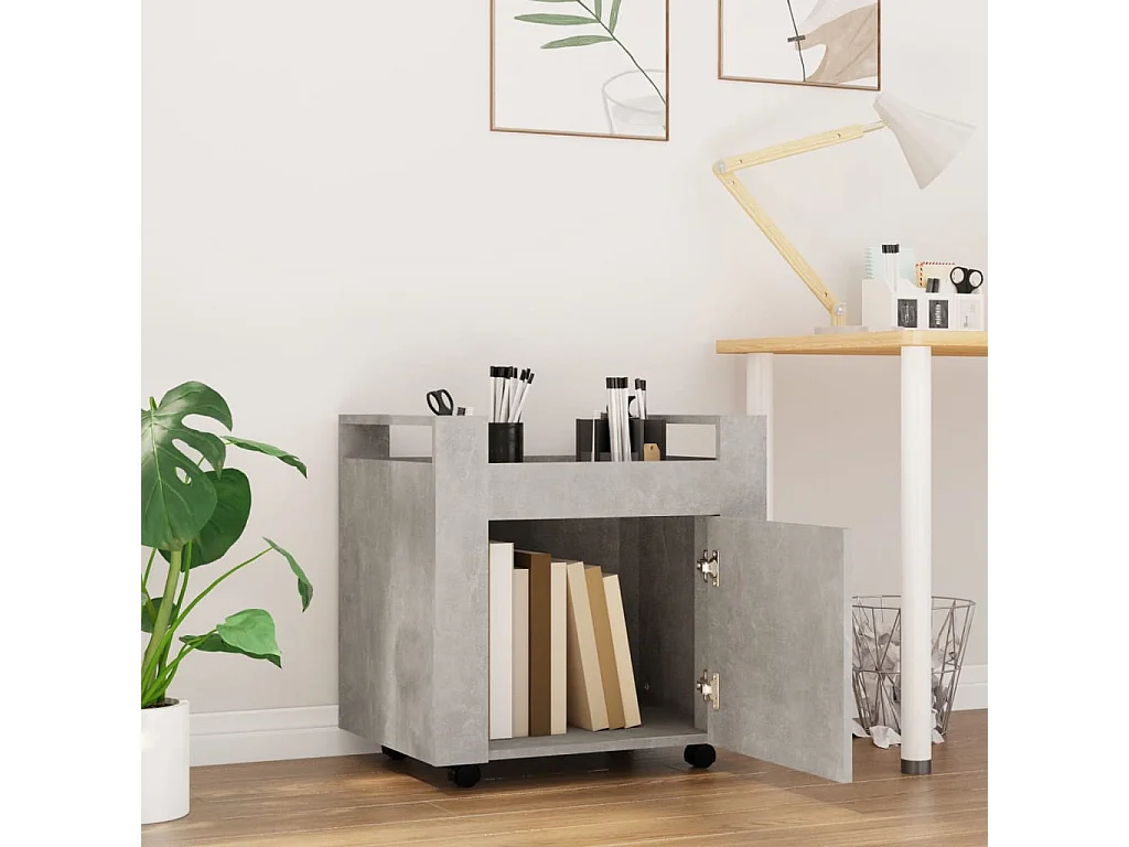 Armoire de bureau - Chariot de bureau Gris béton 60x45x60 cm Bois d'ingénierie FR960109