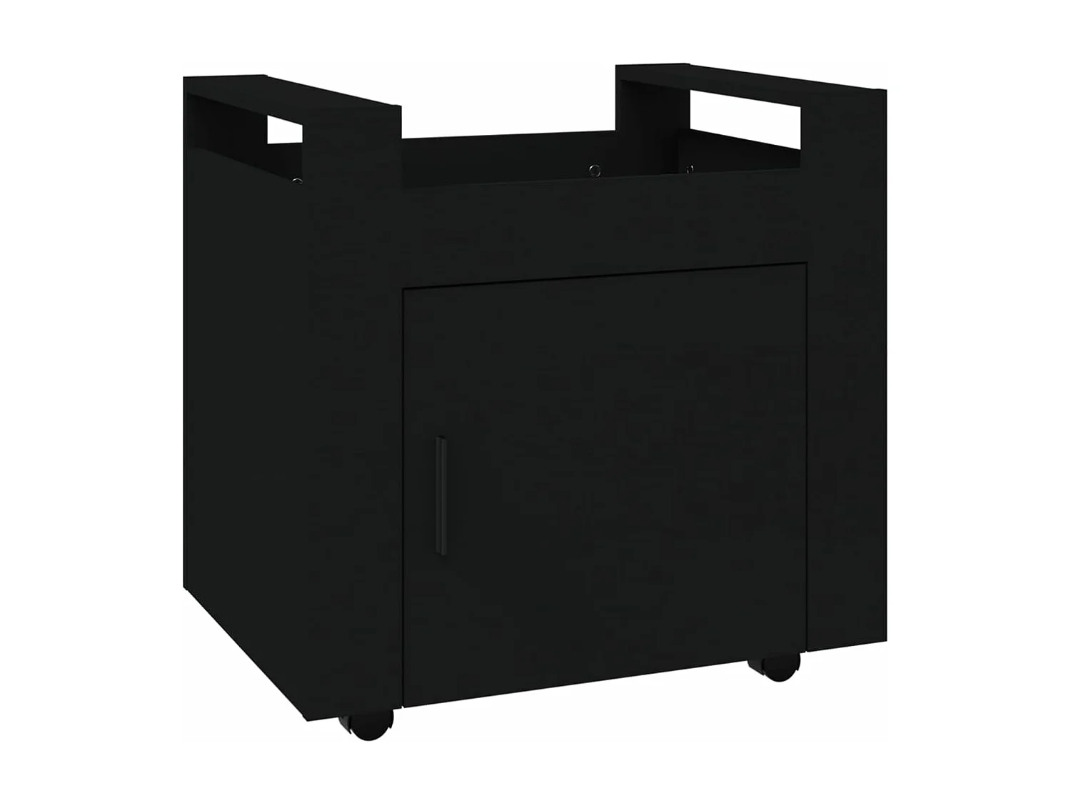 Carrito de escritorio madera contrachapada negro 60x45x60 cm ES903454