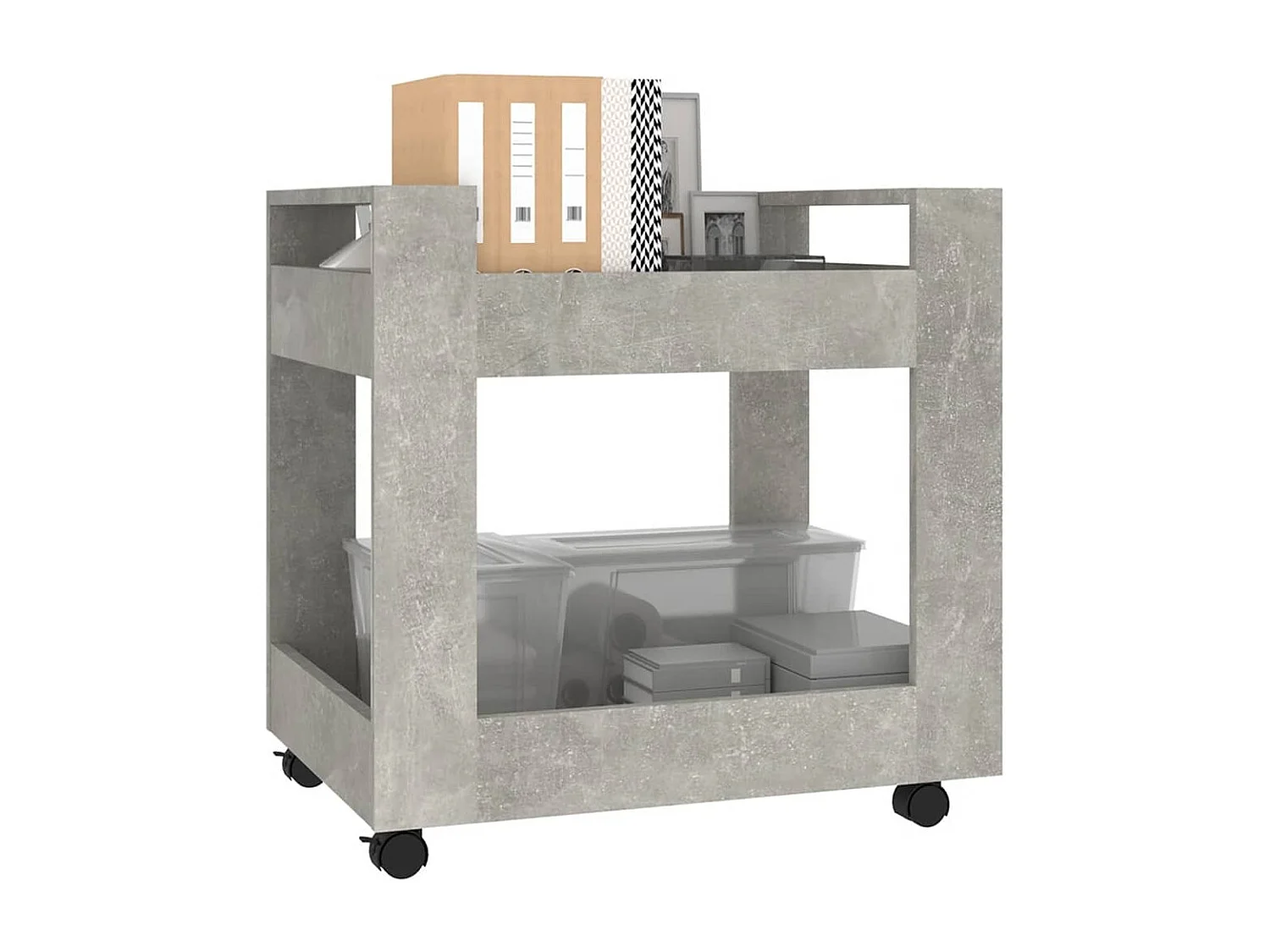 Trólei secretária 60x45x60 cm derivados madeira cinza cimento PT669776