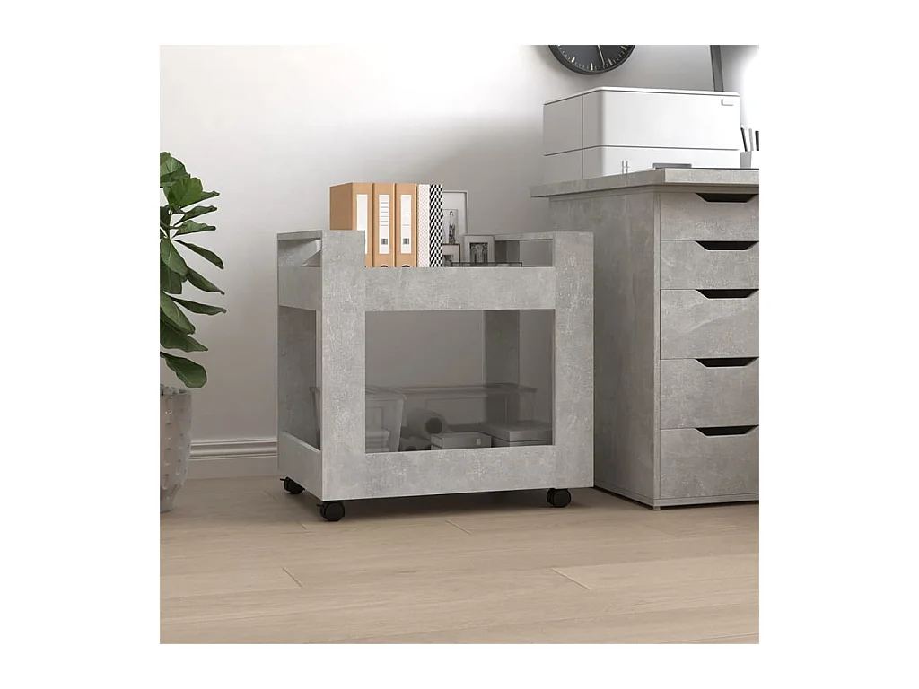 Armoire de bureau - Chariot de bureau Gris béton 60x45x60 cm Bois d'ingénierie FR180917