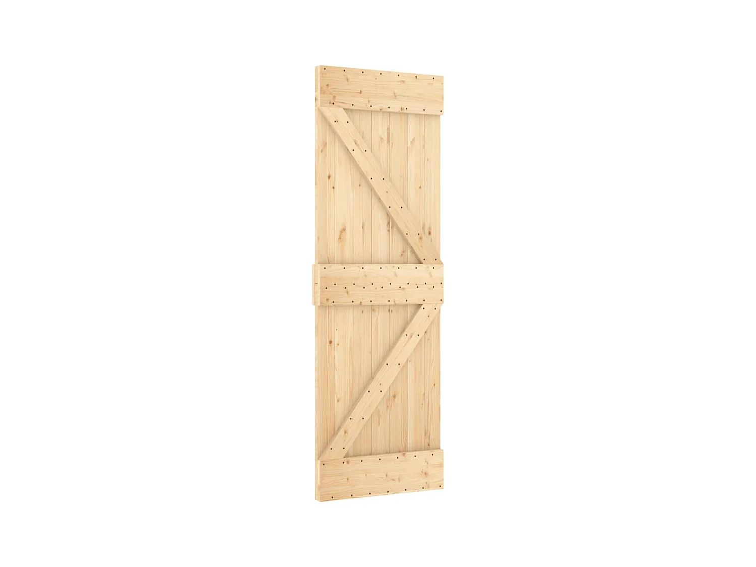 Porte coulissante et kit de quincaillerie 70x210 cm pin massif FR815699