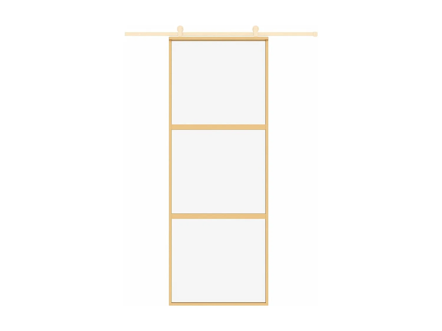 Porte coulissante doré 76x205 cm verre ESG clair et aluminium FR905728