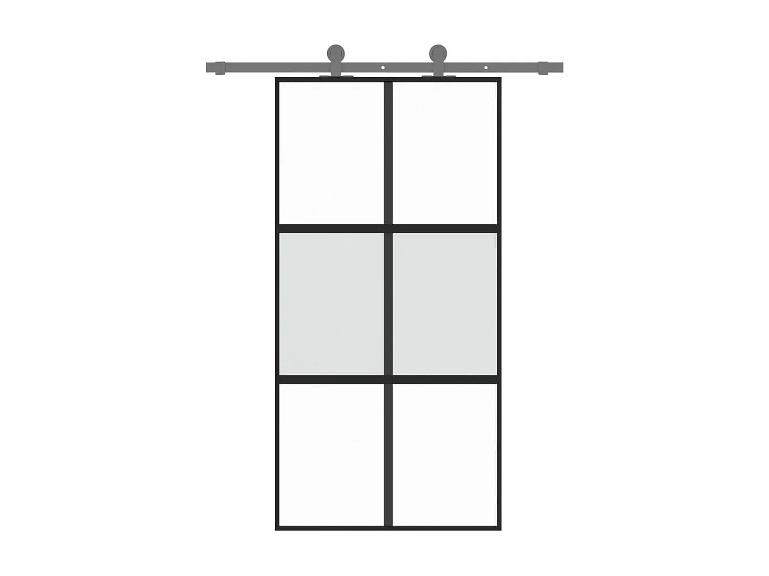 Porte coulissante noir 102,5x205 cm verre trempé aluminium FR564722