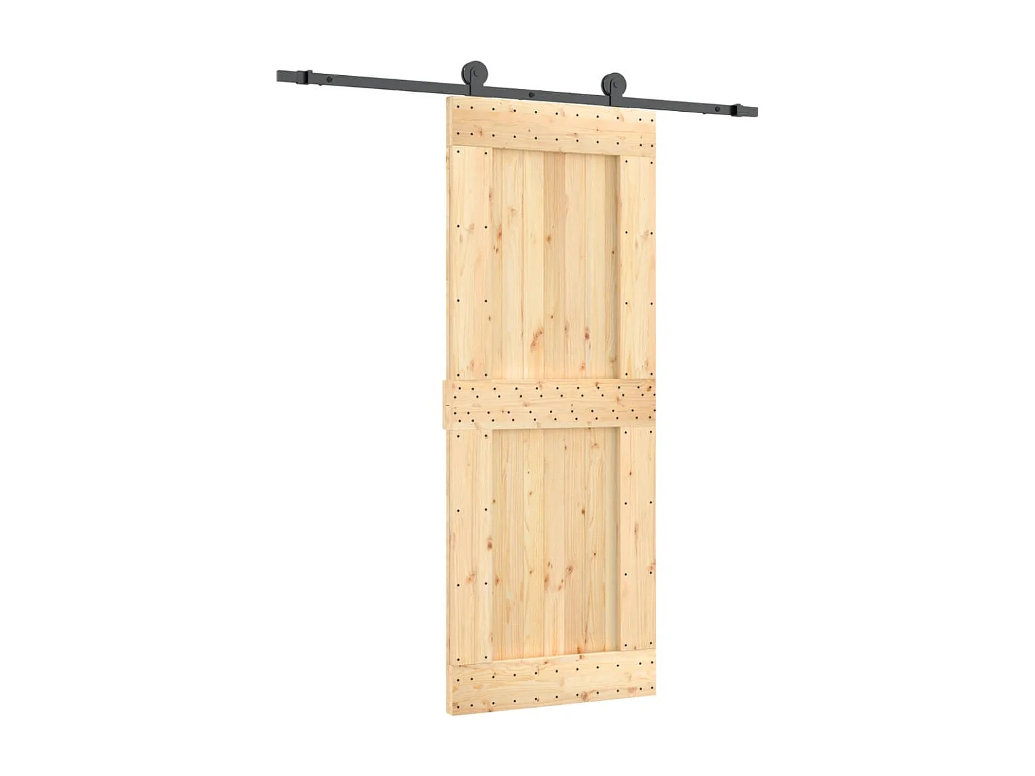 Puerta corredera con herrajes madera maciza de pino 80x210 cm ES251124