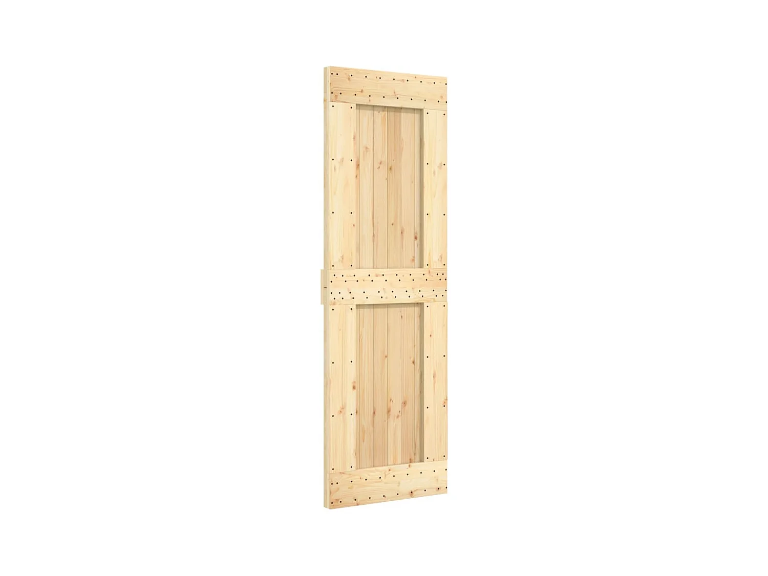 Porta de correr com ferragens 70x210 cm madeira de pinho maciça PT267920