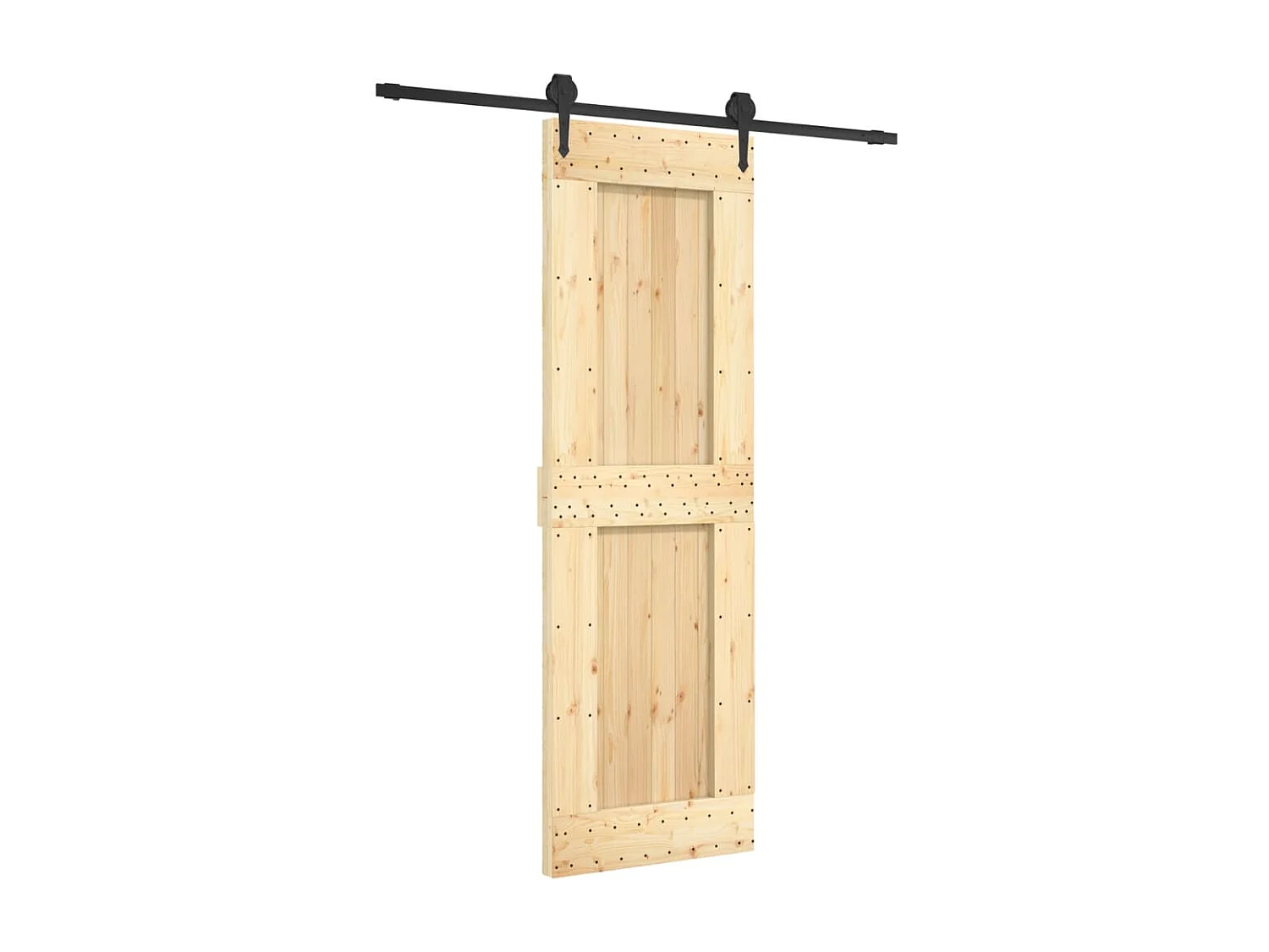 Porte coulissante et kit de quincaillerie 70x210 cm pin massif FR365673