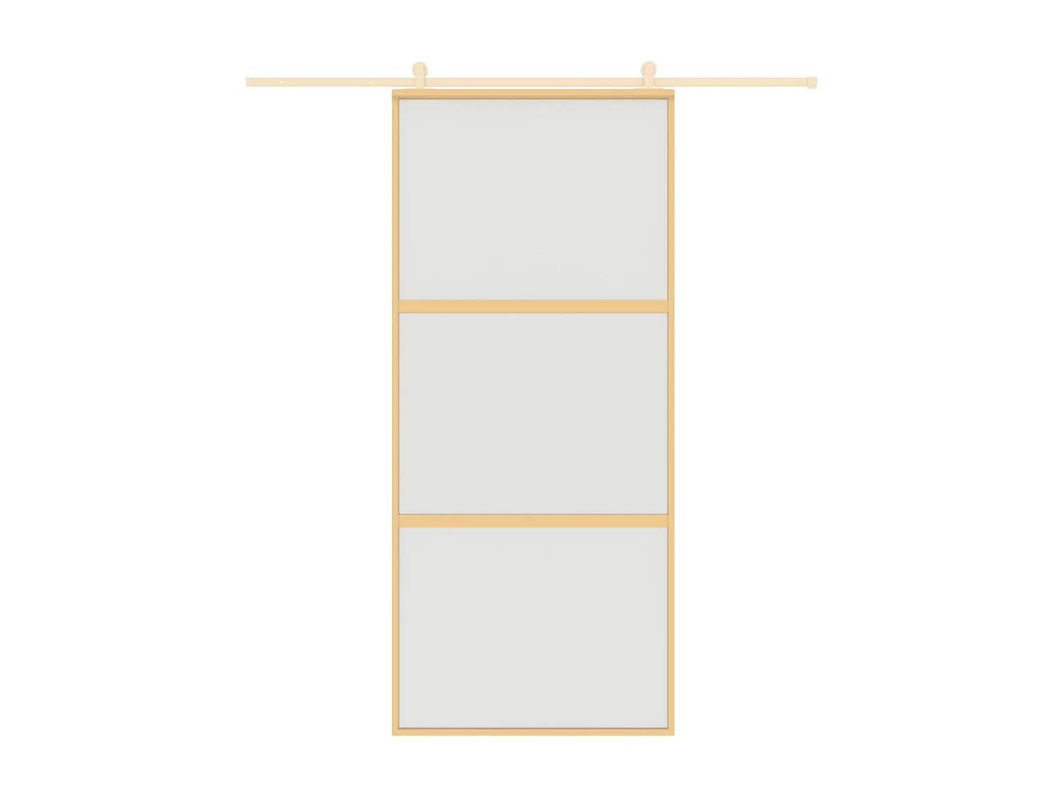 Schuifdeur 90x205 cm mat ESG-glas en aluminium goudkleurig BE249368