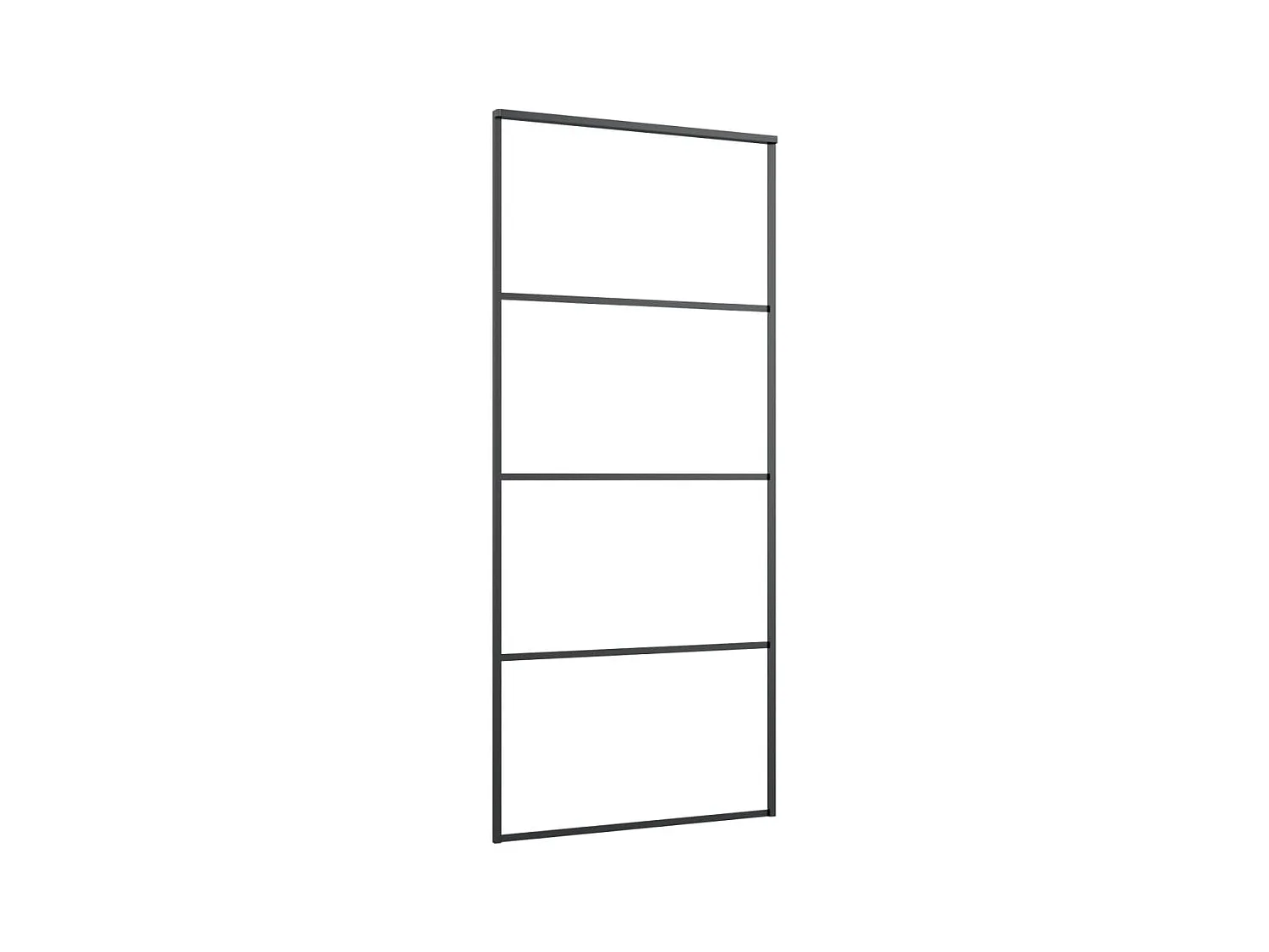 Porte coulissante Aluminium et verre ESG 90x205 cm Noir FR570461