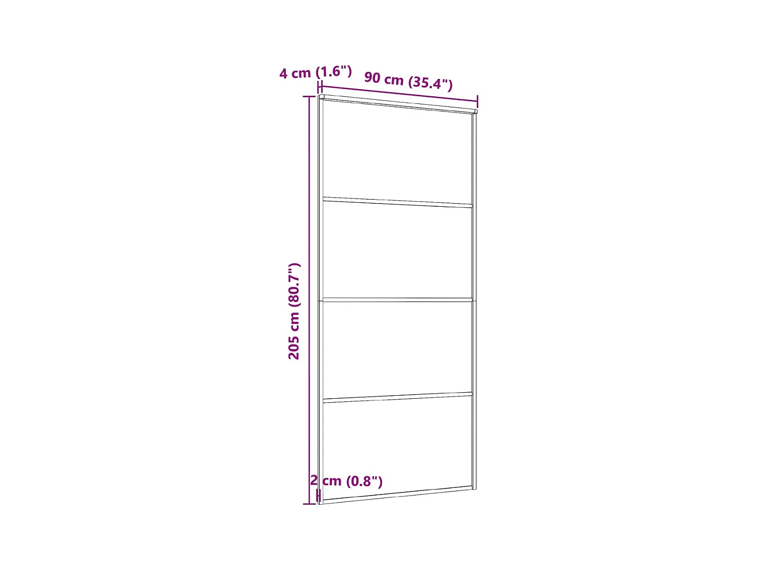 Porte coulissante Aluminium et verre ESG 90x205 cm Noir FR570461