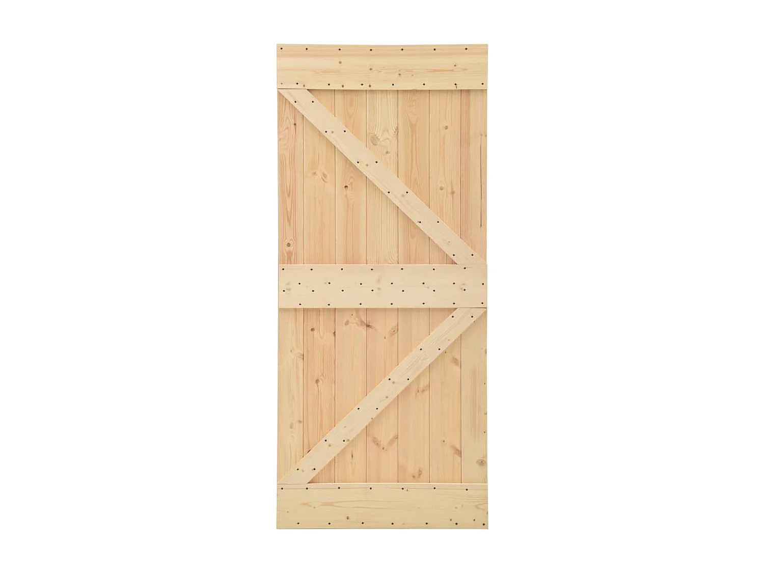 Porte coulissante avec kit de quincaillerie 90x210cm Pin massif FR649357