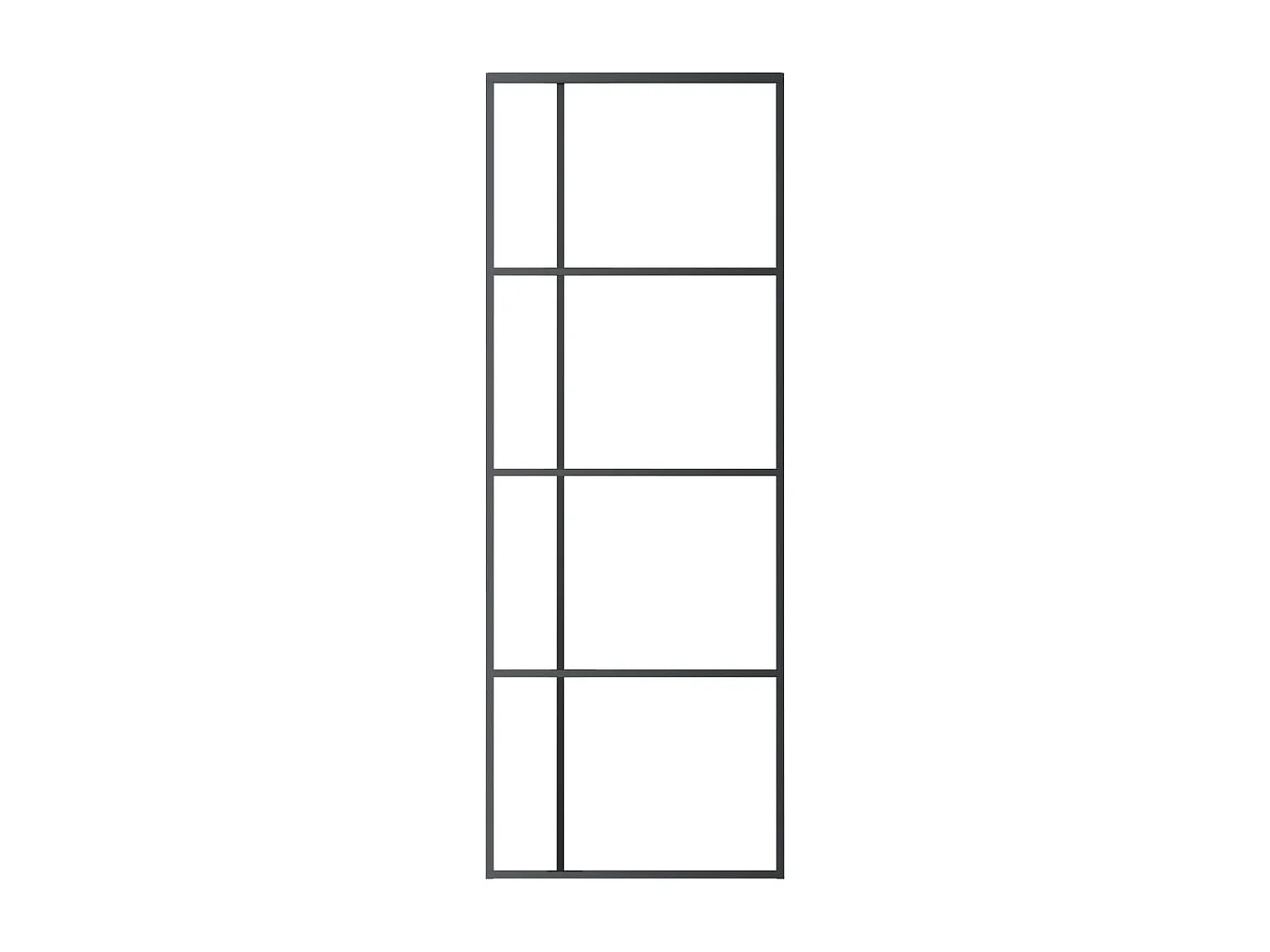 Porte coulissante Verre ESG dépoli et aluminium 76x205 cm Noir FR783453