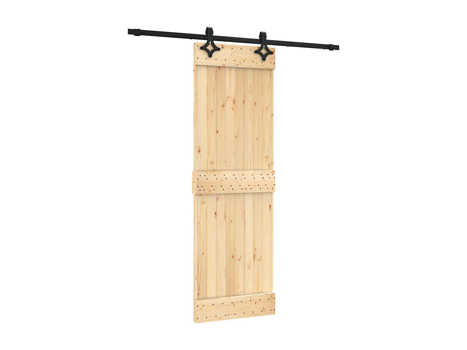 Porte coulissante et kit de quincaillerie 70x210 cm pin massif FR108985