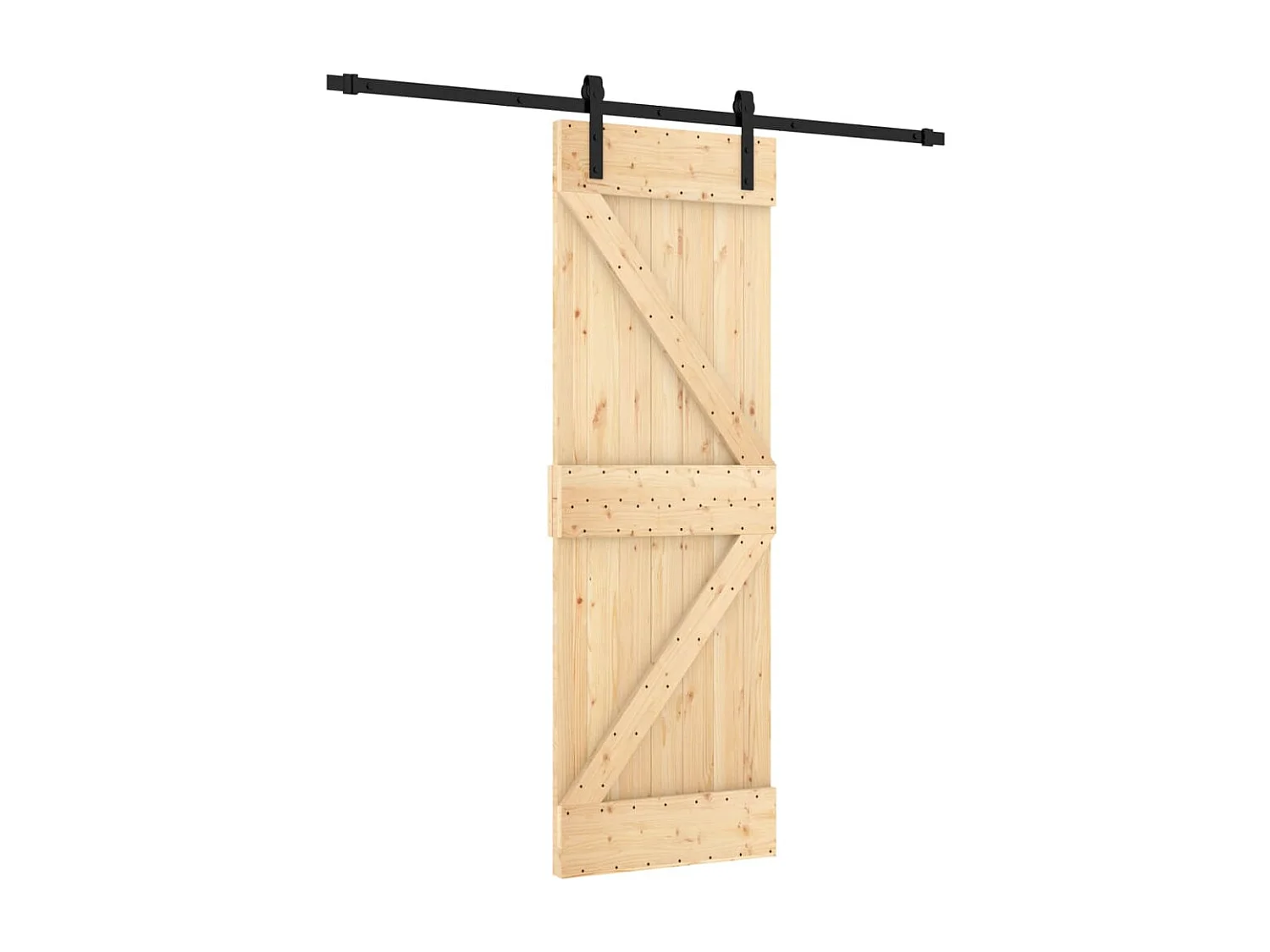 Porte coulissante et kit de quincaillerie 70x210 cm pin massif FR844997