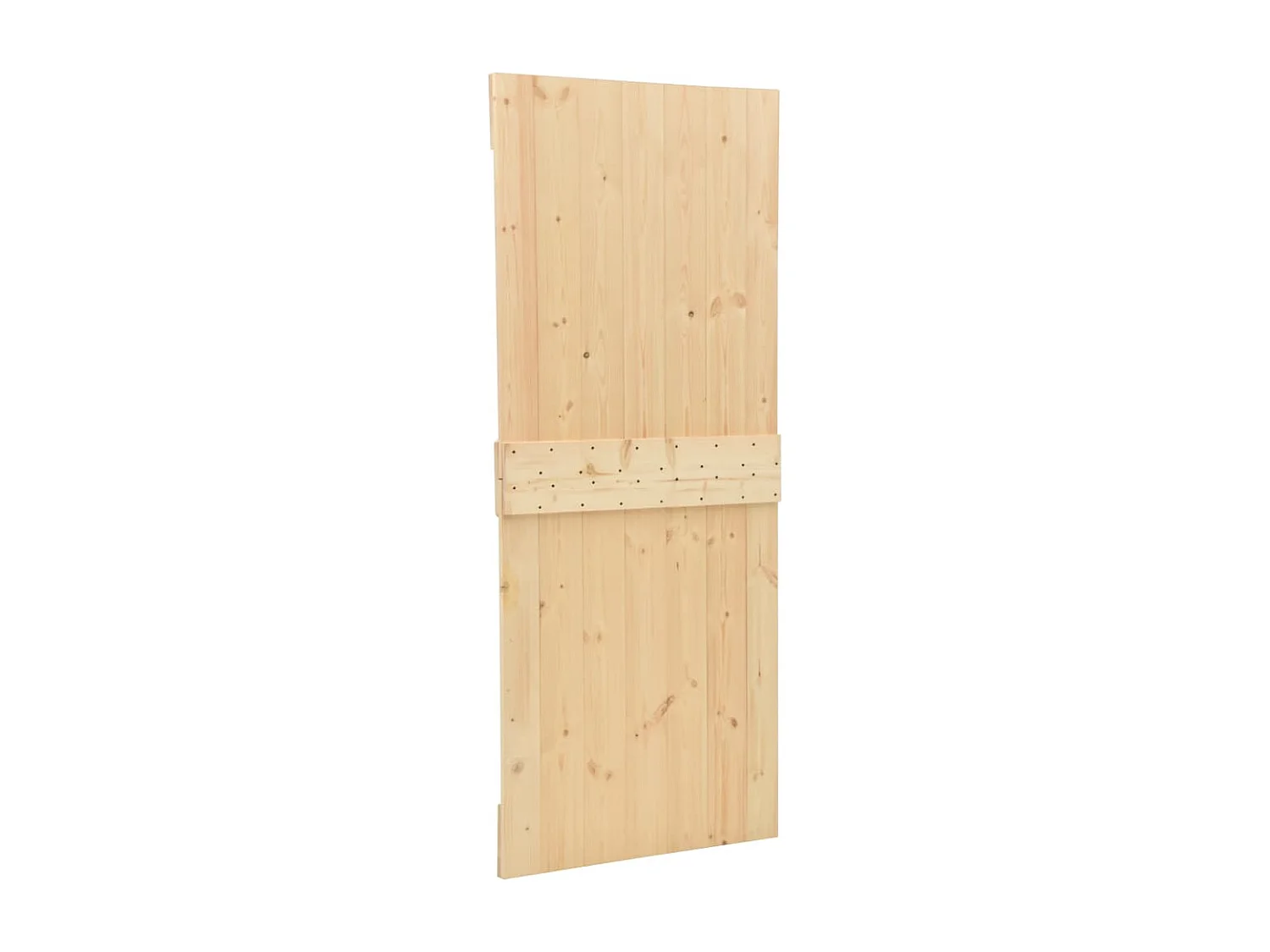 Porte coulissante et kit de quincaillerie 100x210 cm Pin massif FR843707