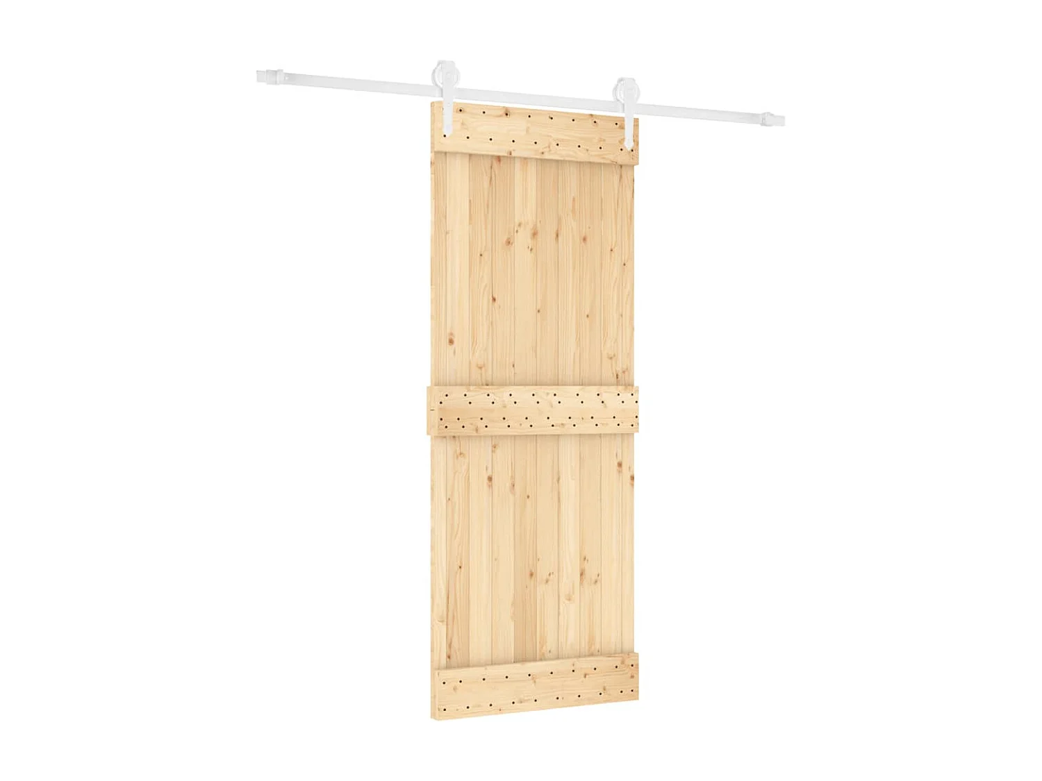 Puerta corredera con herrajes madera maciza de pino 80x210 cm ES250858