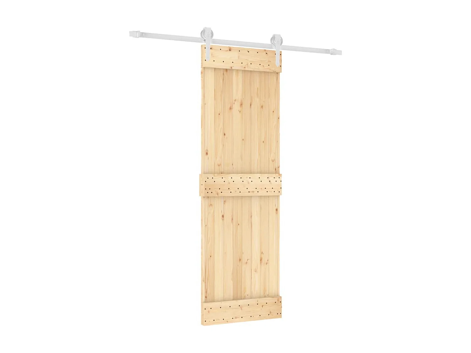 Porte coulissante et kit de quincaillerie 70x210 cm pin massif FR344133