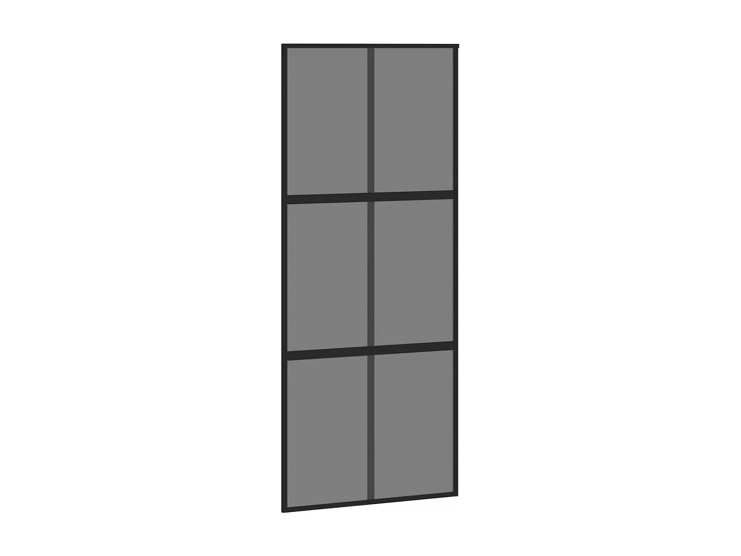 Porta deslizante 90x205 cm vidro temperado e alumínio preto PT128864