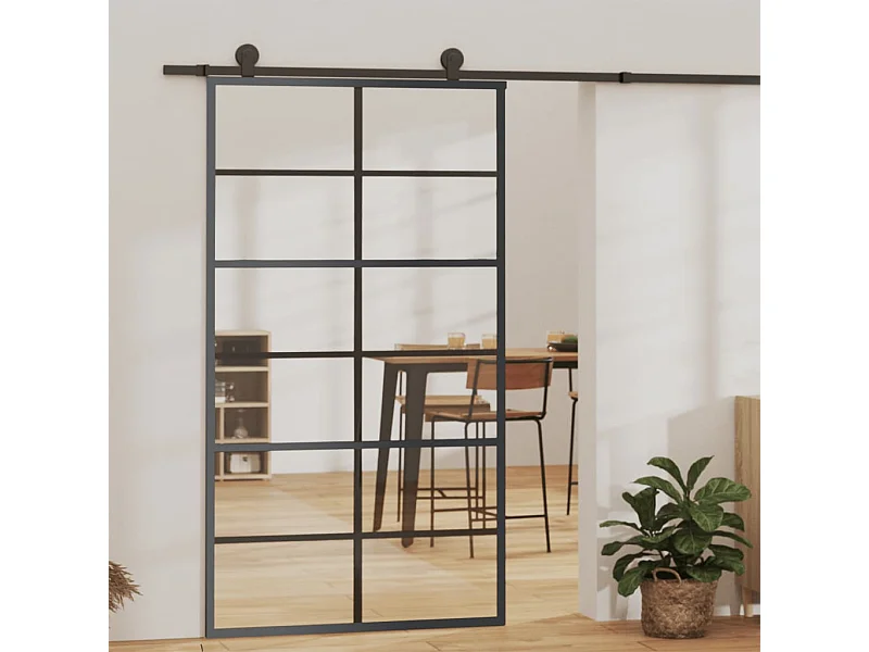 Porte coulissante et quincaillerie Verre et Aluminium 102x205cm FR453067