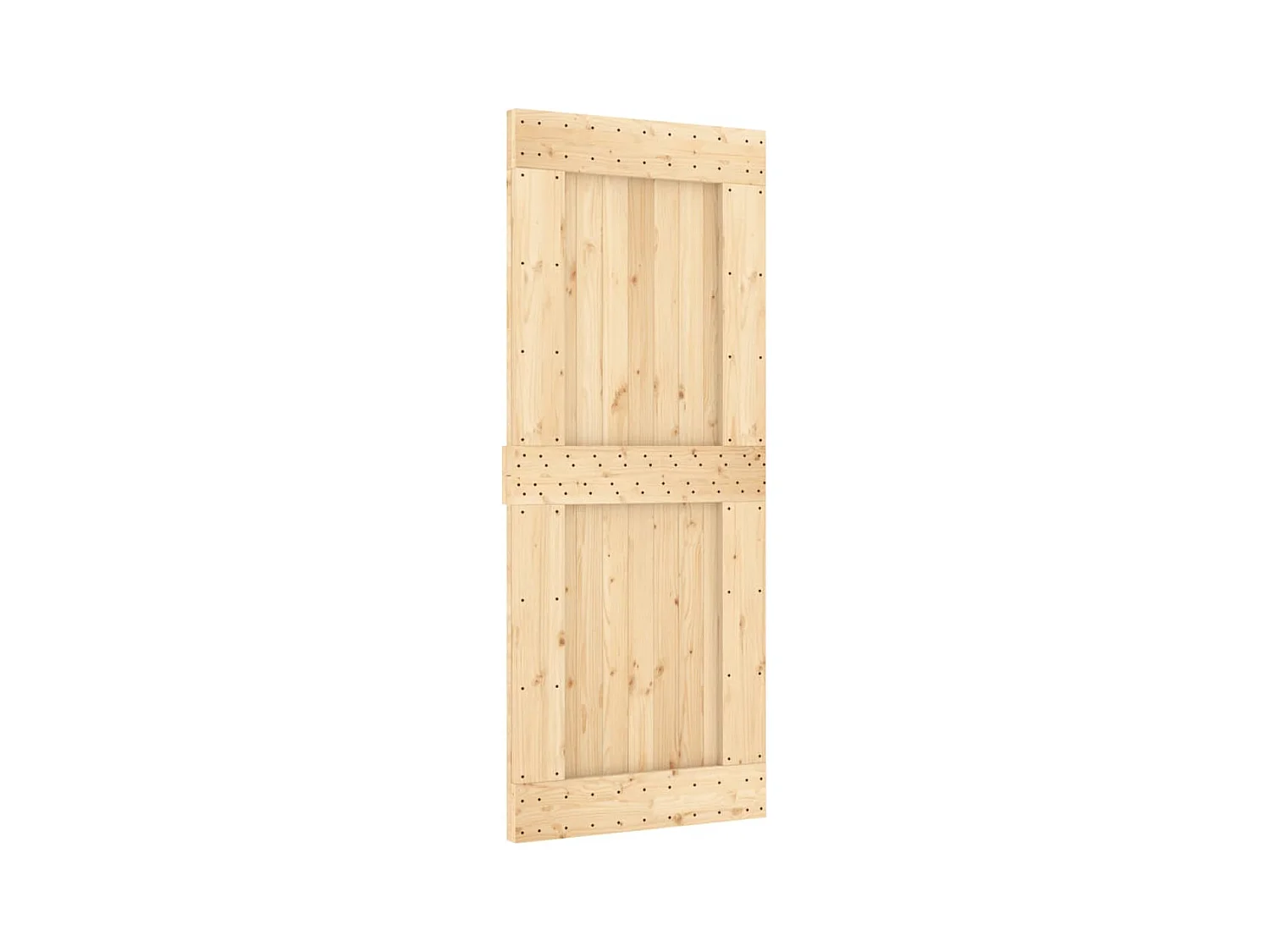 Porta de correr com ferragens 85x210 cm madeira de pinho maciça PT432543