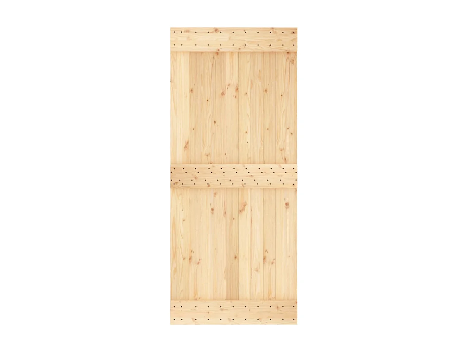 Porte coulissante et kit de quincaillerie 90x210 cm pin massif FR387528