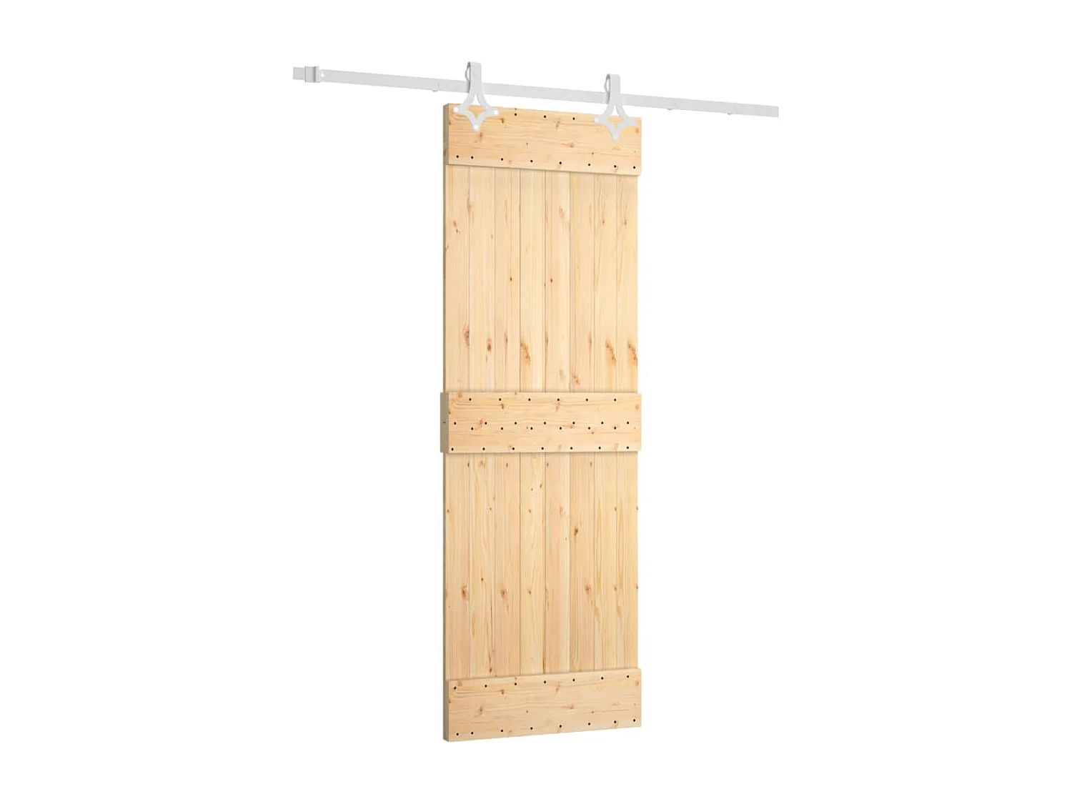 Porte coulissante et kit de quincaillerie 70x210 cm pin massif FR635246