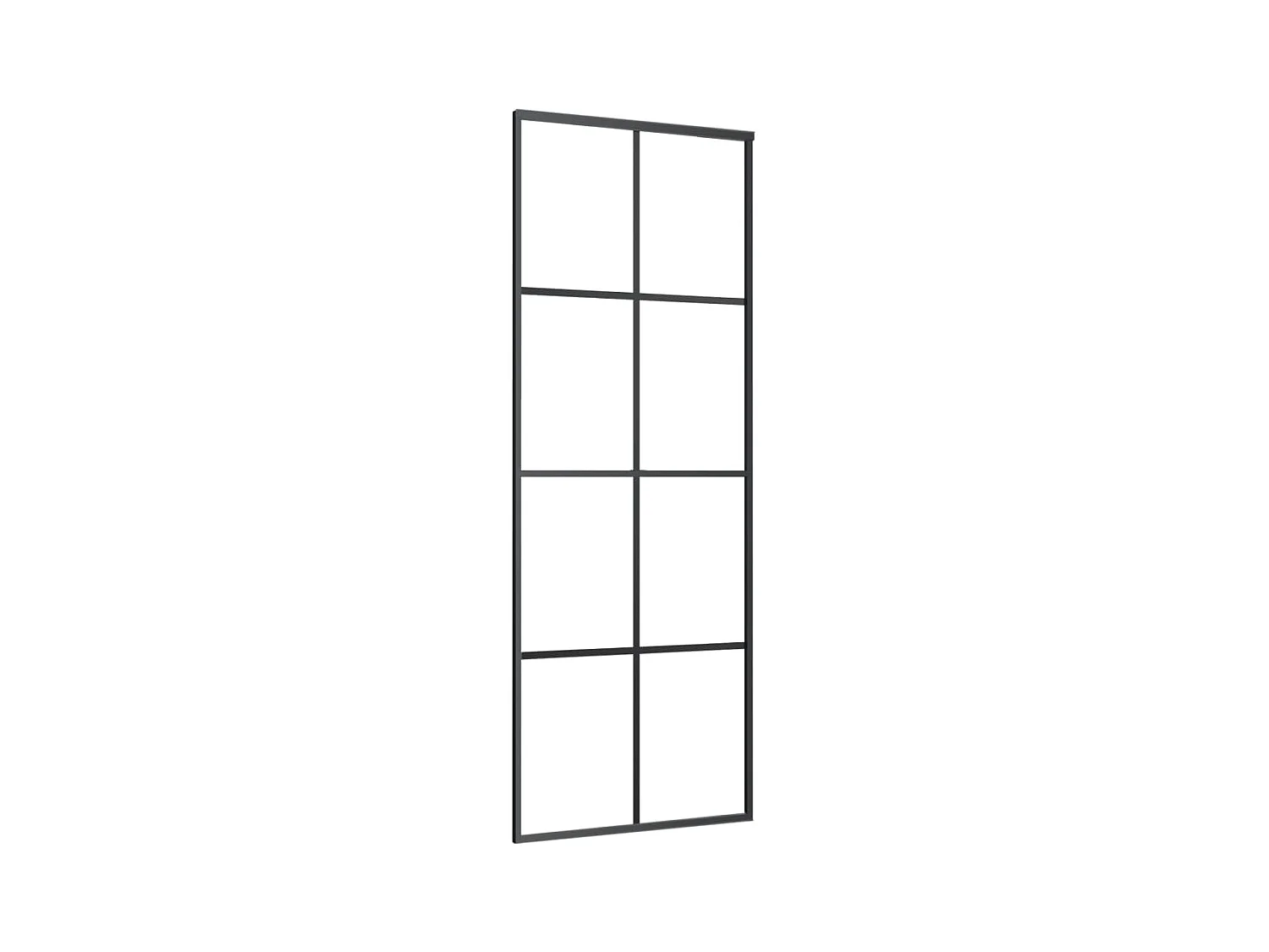 Porte coulissante Aluminium et verre ESG 76x205 cm Noir FR605672