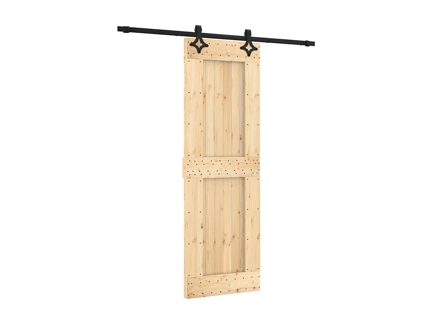 Porte coulissante et kit de quincaillerie 70x210 cm pin massif FR776232