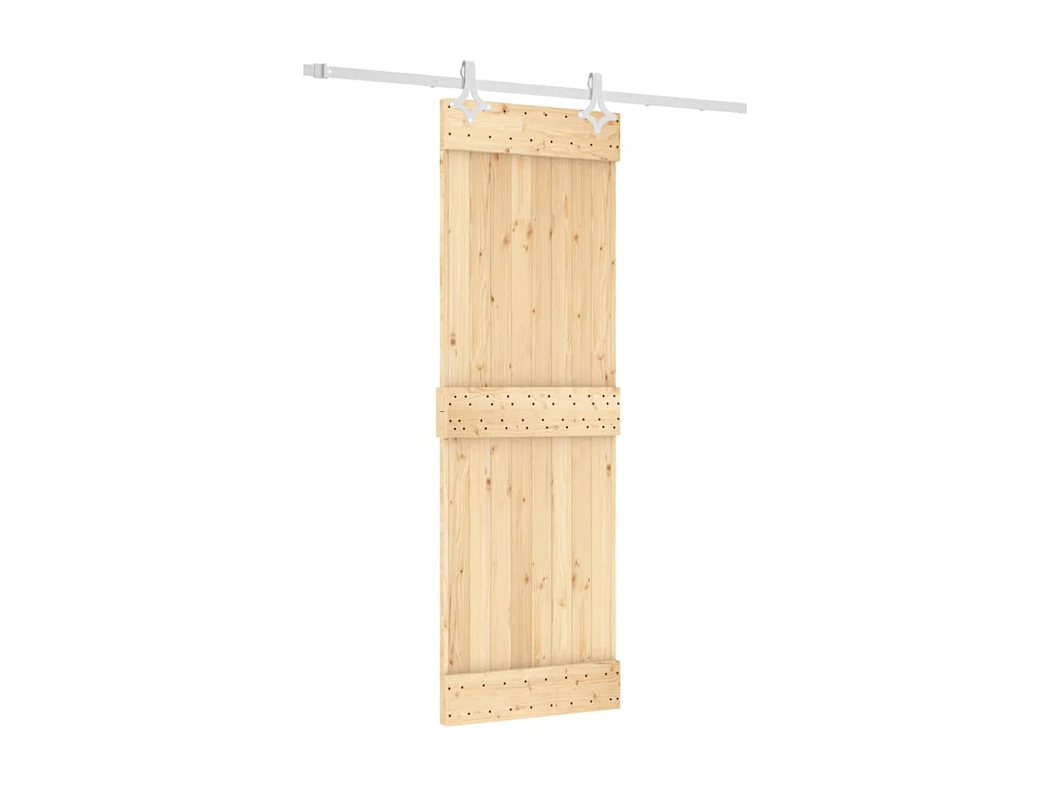 Porte coulissante et kit de quincaillerie 70x210 cm pin massif FR334374