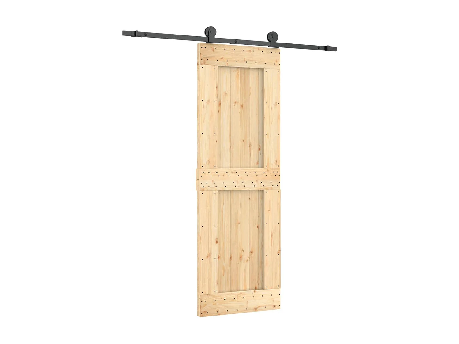 Porte coulissante et kit de quincaillerie 70x210 cm pin massif FR984594