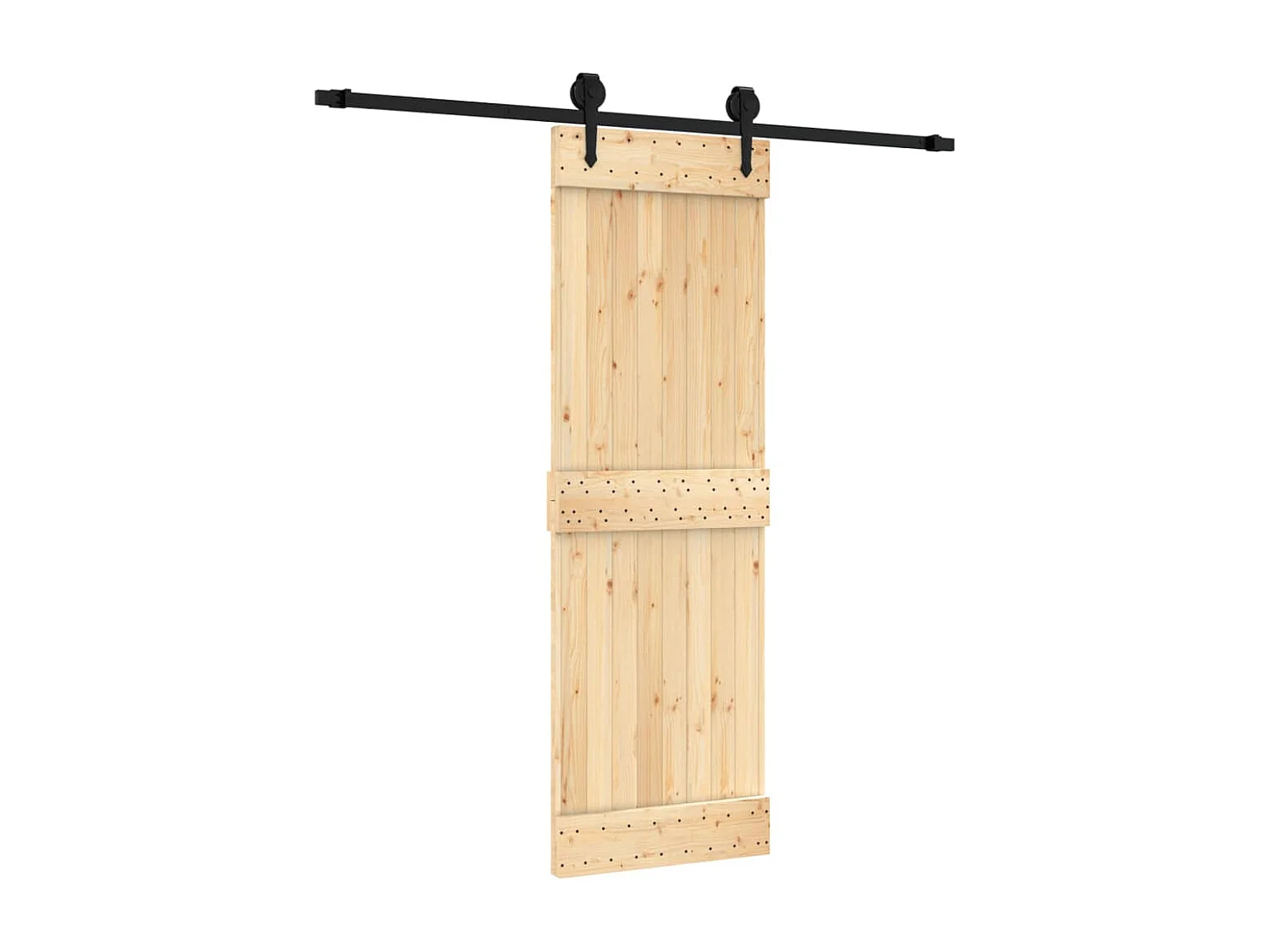 Porte coulissante et kit de quincaillerie 70x210 cm pin massif FR667995