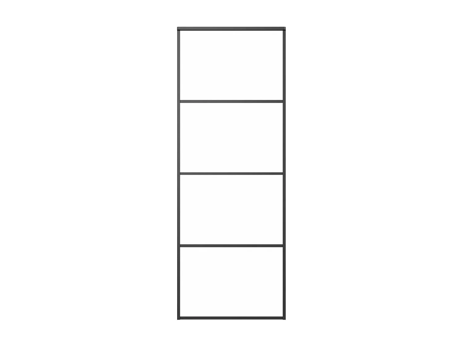 Porte coulissante Aluminium et verre ESG 76x205 cm Noir FR725632