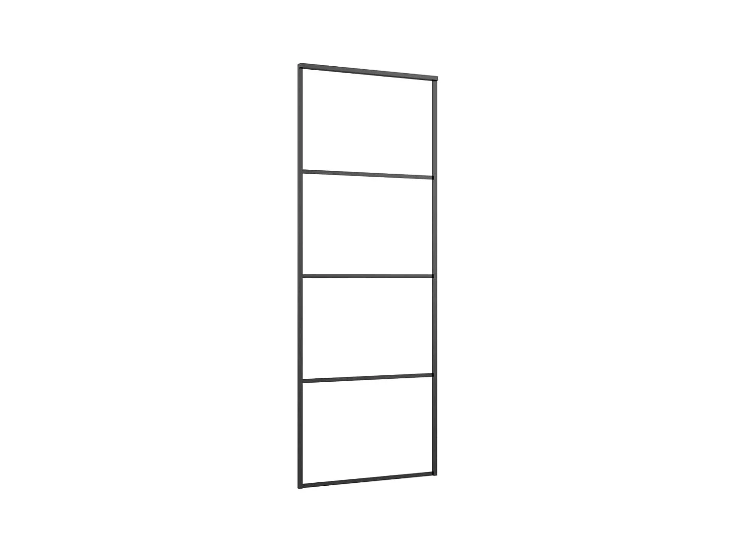 Porte coulissante Aluminium et verre ESG 76x205 cm Noir FR725632