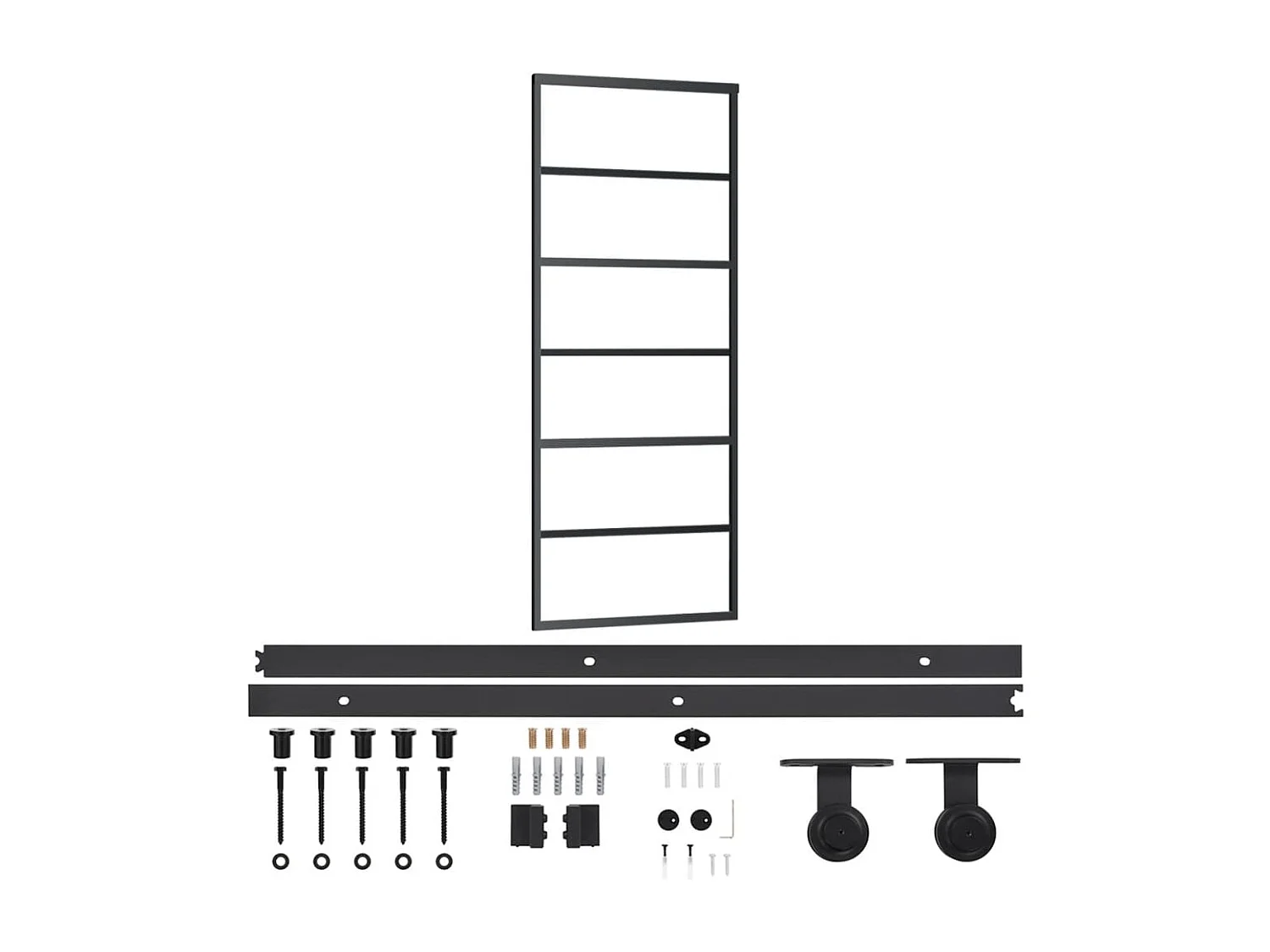 Porte coulissante et quincaillerie Verre ESG/Aluminium 76x205cm FR142528