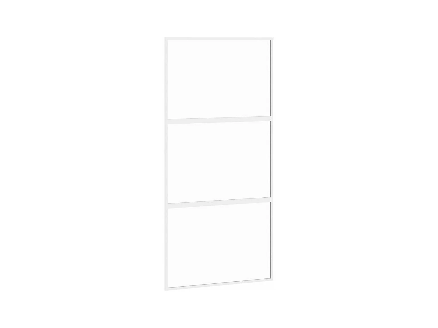 Porte coulissante blanc 102,5x205 cm verre trempé aluminium FR556243