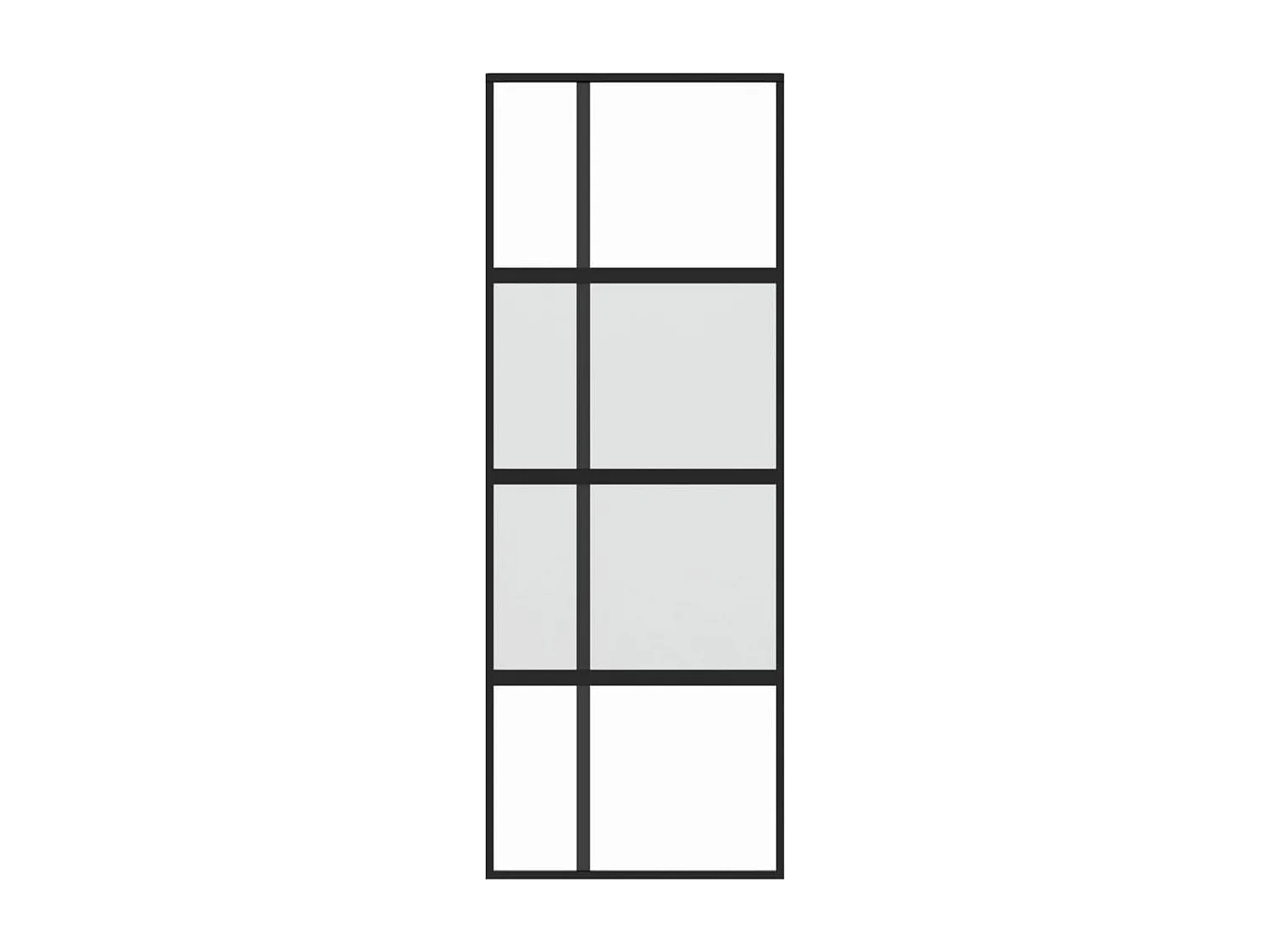 Schuifdeur 76x205 cm gehard glas en aluminium zwart BE276402