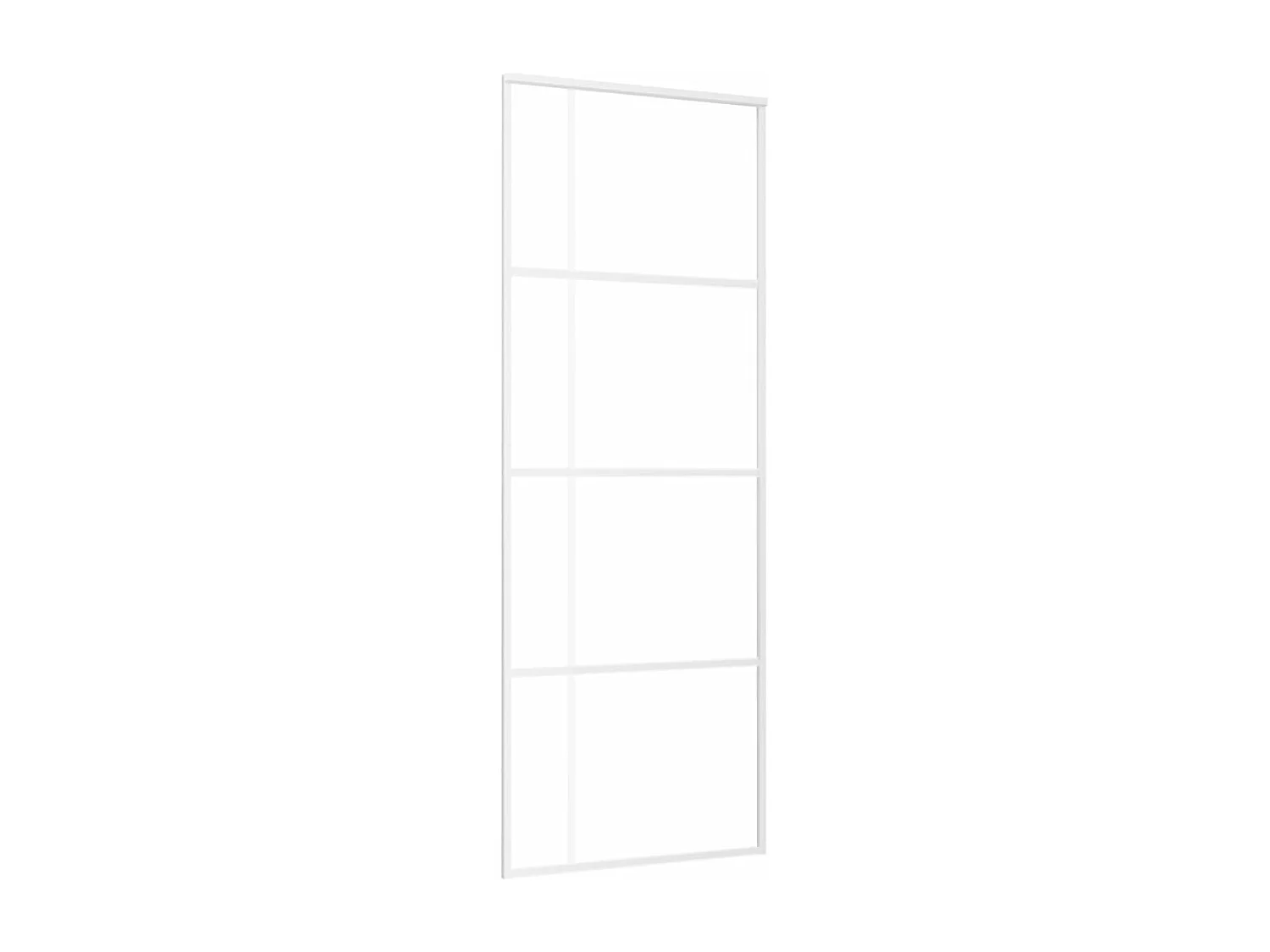 Porte coulissante Verre ESG dépoli et aluminium 76x205 cm Blanc FR526892